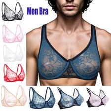 Mens Bras Lace Brassiere Sissy Bra Transgender Underwear Crossdresser Bralette