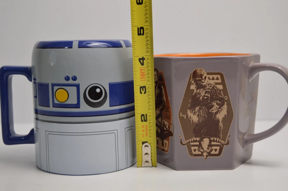 2 Star Wars Mugs Disneyland R2D2 & Hexagon Panel Chewy Lando Solo - Image 3 of 4