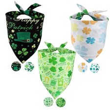 Native St. Patrick's Day Dog Bandanas Double Layer, 3 Pack 6 Pattern