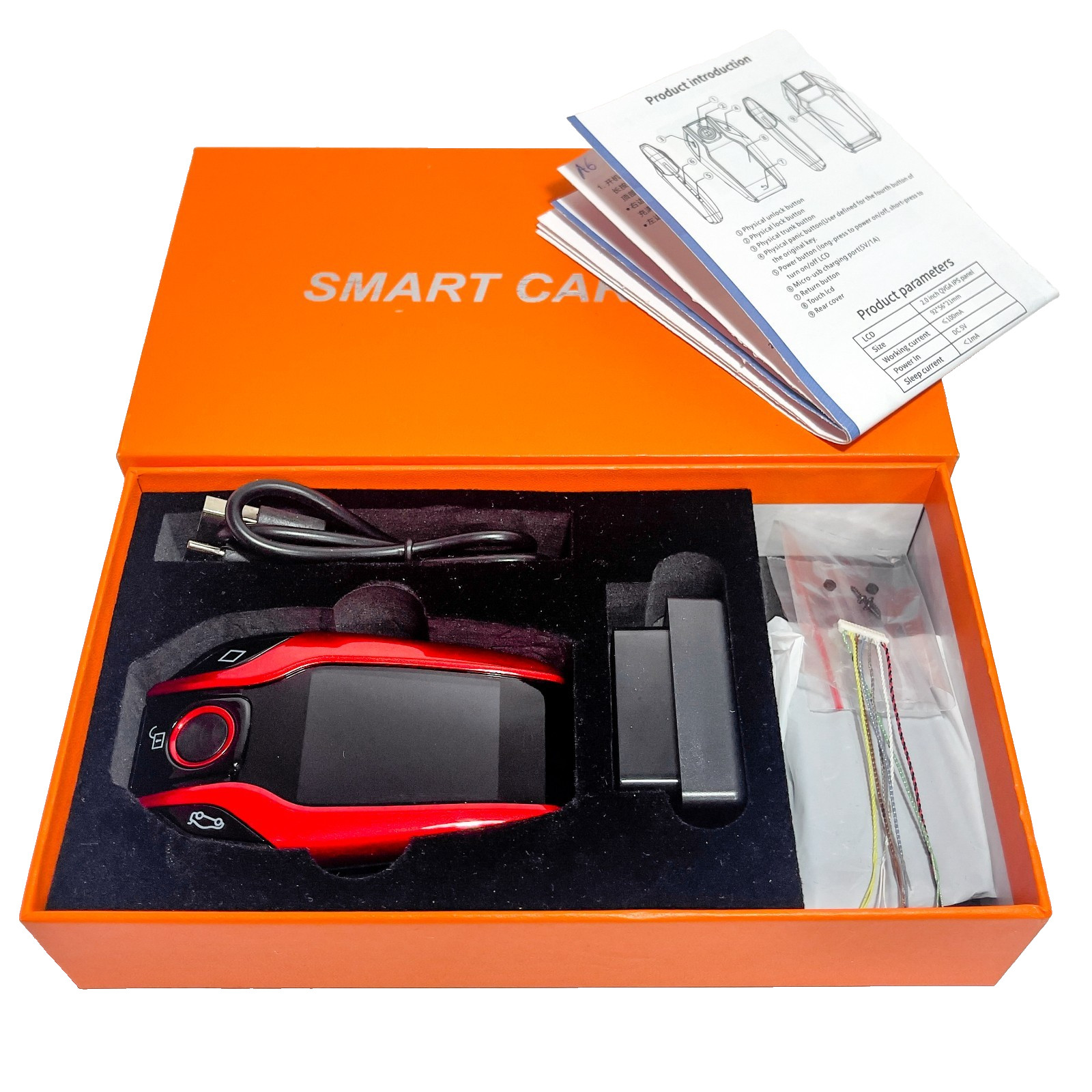 Smart LCD Car Key Touch Screen PKE Keyless Entry Kit OBD Adapter Universal Fob