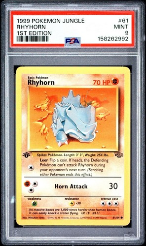Rhyhorn (1st Edition) graded PSA 9 for sale on eBay