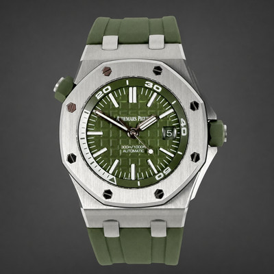 MINT! Audemars Piguet Royal Oak Khaki Diver - 15710ST.OO.A052CA.01 Complete Set