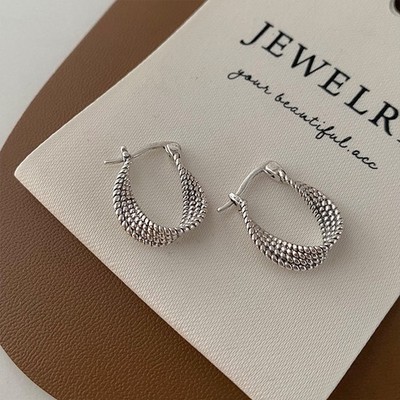 Earrings for Women Twisted Design Retro Copper Ear Buckle New Jewelry Gift