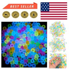 Vibrant 1000 Pcs Acrylic Pony Beads - 9 Luminous Colors for DIY Jewelry Making