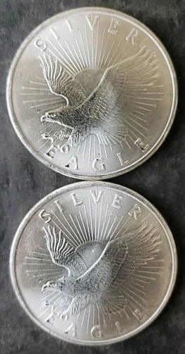 Two Sunshine Minting 1oz Silver Eagle Rounds