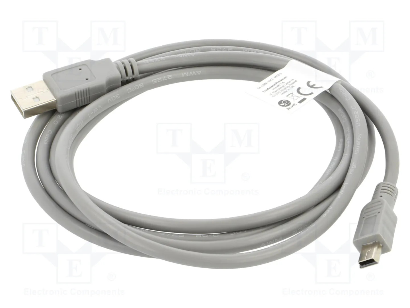 Lanberg Gris Cable Usb 2.0 Macho/Mini Usb Macho 1.8M - Imagen 2