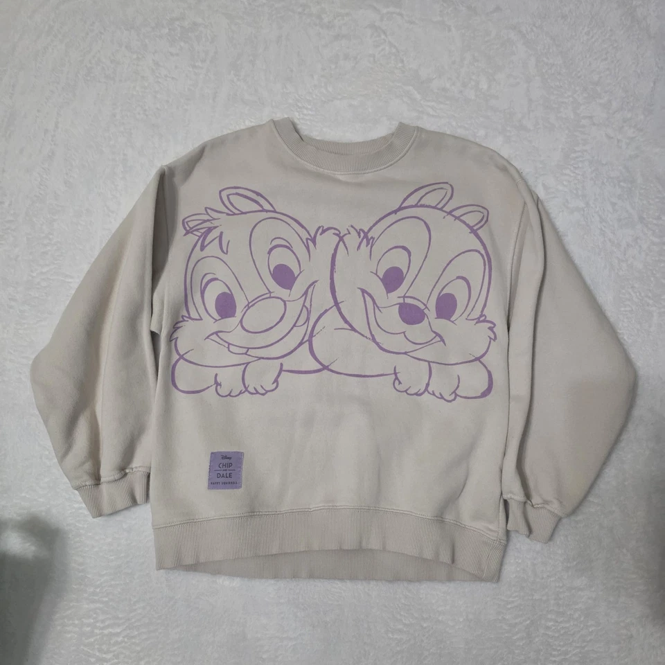 Толстовка ZARA x Disney Chip & Dale Happy Squirrels цвет слоновой кости и фиолетовый (13–14 лет) - Изображение 2 из 4