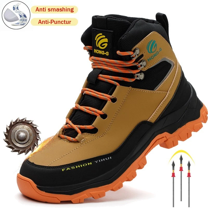 Safety Shoe Men Waterproof Work Boot Anti-puncture Indestructible Steel Toe Boot