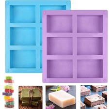 Silikonform Seifenform Rechteck 6 Teilig wiederverwendbar für DIY Handgemacht