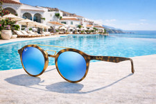 Ray-Ban RB4256 609255 Havana Round Blue Mirror 46-20-145mm Unisex Sunglasses