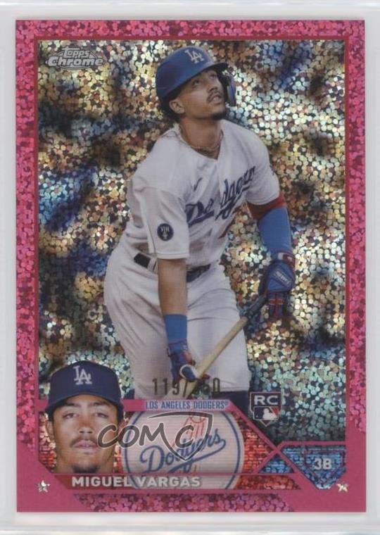 2023 Topps Chrome Magenta Speckle Refractor 119/350 Miguel Vargas #161 p9m