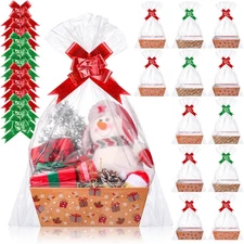 36 Pcs Christmas Baskets for Gifts Empty Diy Bulk Gift Basket Includes 12 Pcs Em