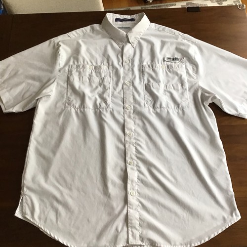Chemise Columbia PFG Pêche – Homme XXL – Blanche – Omni-Shade UV – Occasion