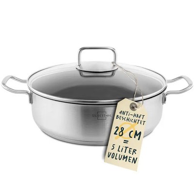 Silberthal Servierpfanne Bratpfanne Deckel Pfanne vielseitig Induktion 28cm812