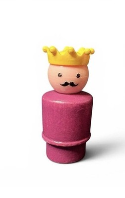 Fisher Price Little People King Purple Vintage Wood Castle Figure