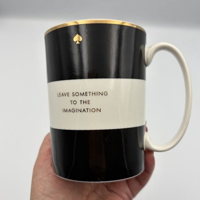 Kate Spade Lenox Coffee Mug Leave Something to Imagination Porcelain Blk White