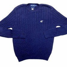 VINTAGE Polo RL Knit Sweater Mens XL Blue Pima Cotton Pullover Golf