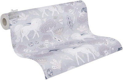 TNT Children's Pattern Wallpaper in Grey, Pink, White - De Pa Paper