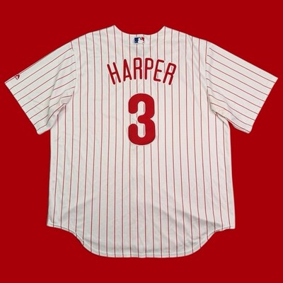 BRYCE HARPER #3 PHILADELPHIA PHILLIES MLB Striped Majestic Jersey