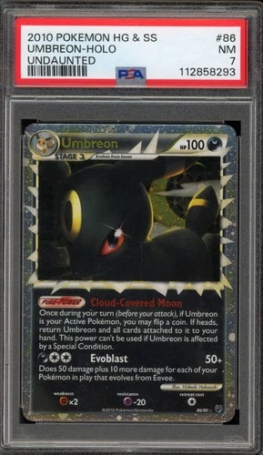 Pokemon Umbreon Prime Undaunted Holo Ultra Rare #86 PSA 7