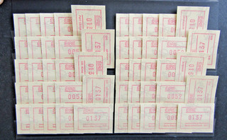 IRELAND ALL 10 x 1992 FRAMA LABEL SETS SUPERB MNH
