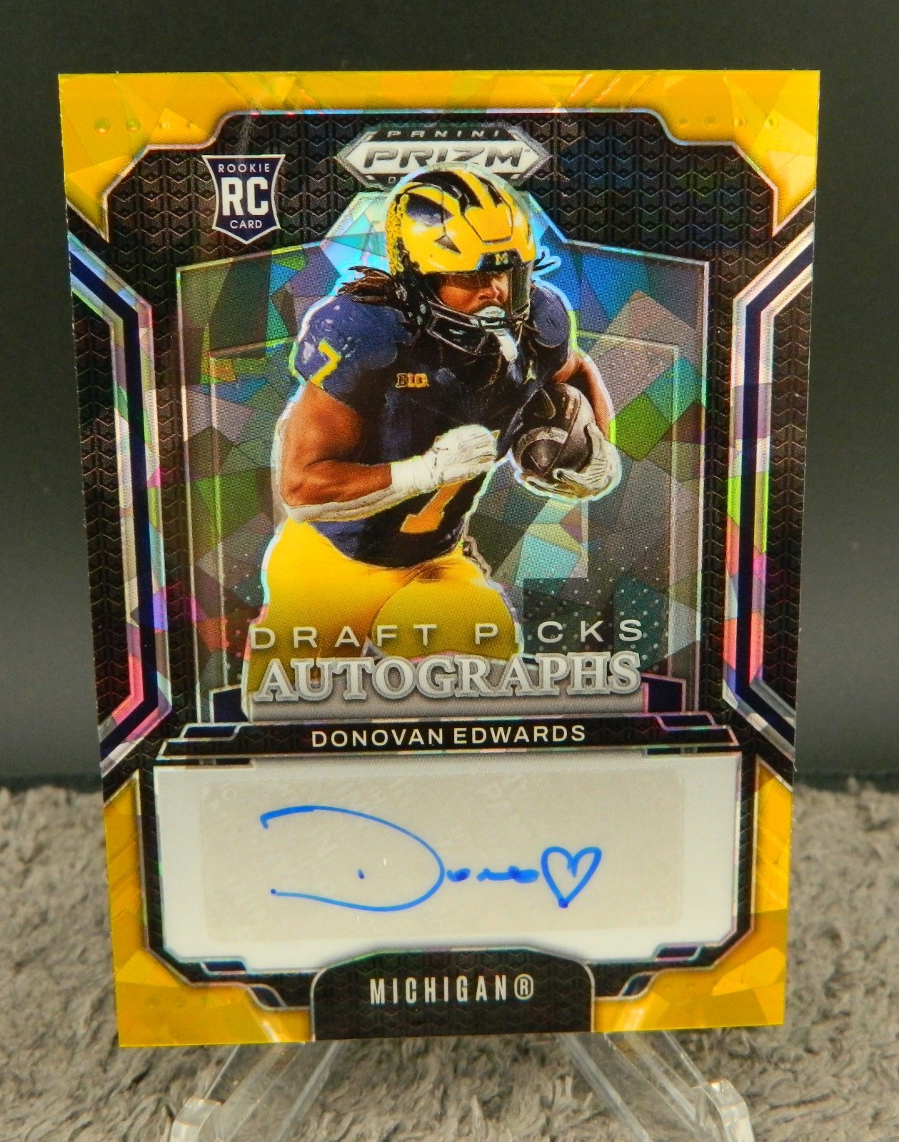 Donovan Edwards 2025 Panini Prizm Draft Picks Auto Gold Ice Prizm Michigan ?????