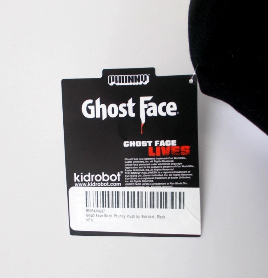Ghost Face 8" Phunny Plush Kidrobot Scream Horror Halloween New NECA Gore Slash - Image 3 of 3