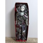 Vintage Porcelain French Pierrot Harlequin Clown Doll Silver Purple Metallic 15