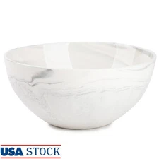 Grey Marble Ceramic Bowl Microwave Dishwasher Safe Durable Serving Dinnerware US