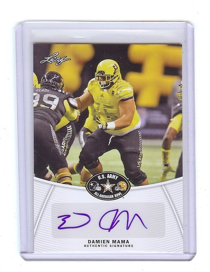 DAMIEN MAMA - Los Angeles Wildcats / USC Trojans 2014 Leaf Army AUTOGRAPH RC