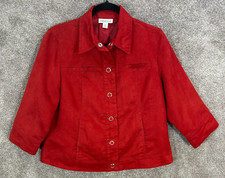 Coldwater Creek Blazer Womens 10 Petite Red F...