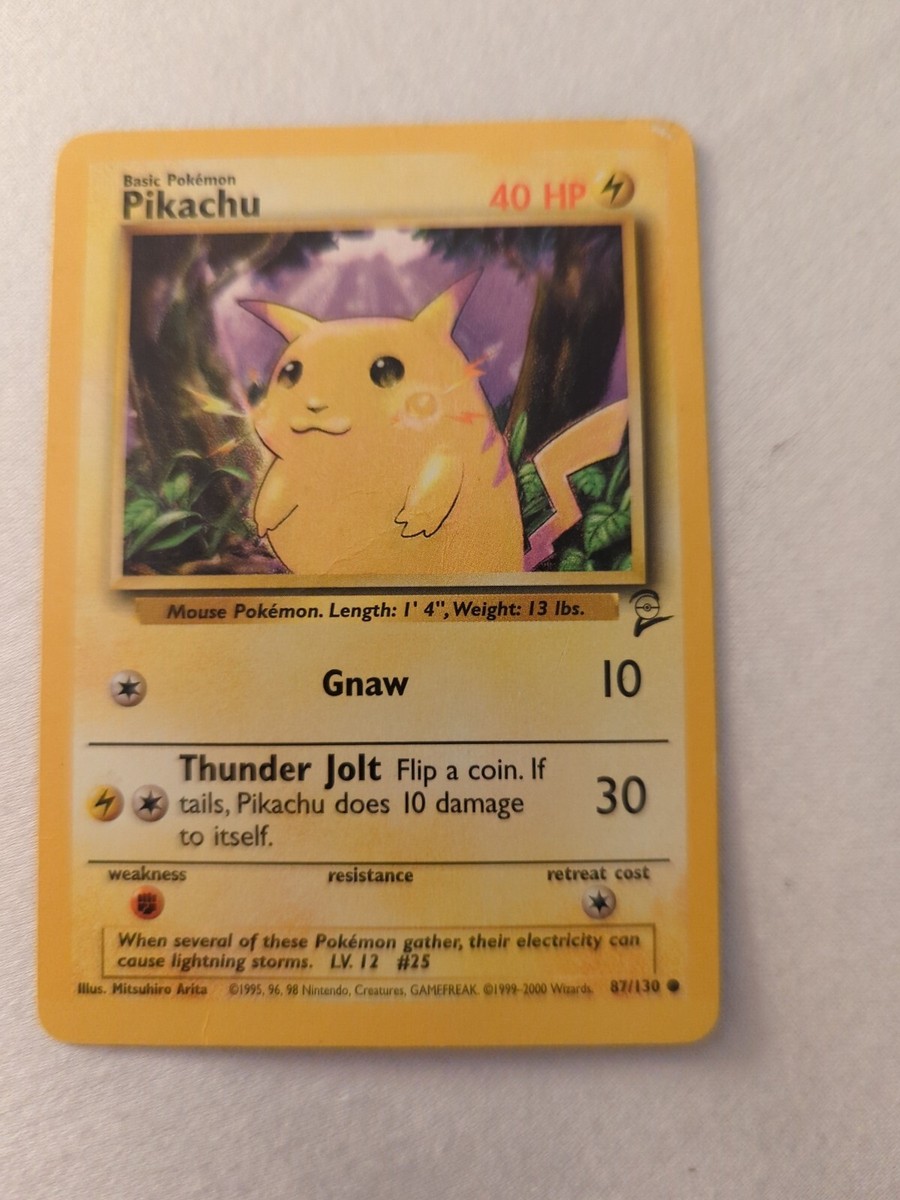 Pokémon TCG Pikachu Base Set 2 87/130 Regular Unlimited Common | eBay