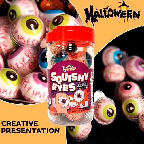 Apexy Eyeball Gummy Candy With Fruity Liquid Center Fat Free Perfect for Hallowe - Picture 2 of 8
