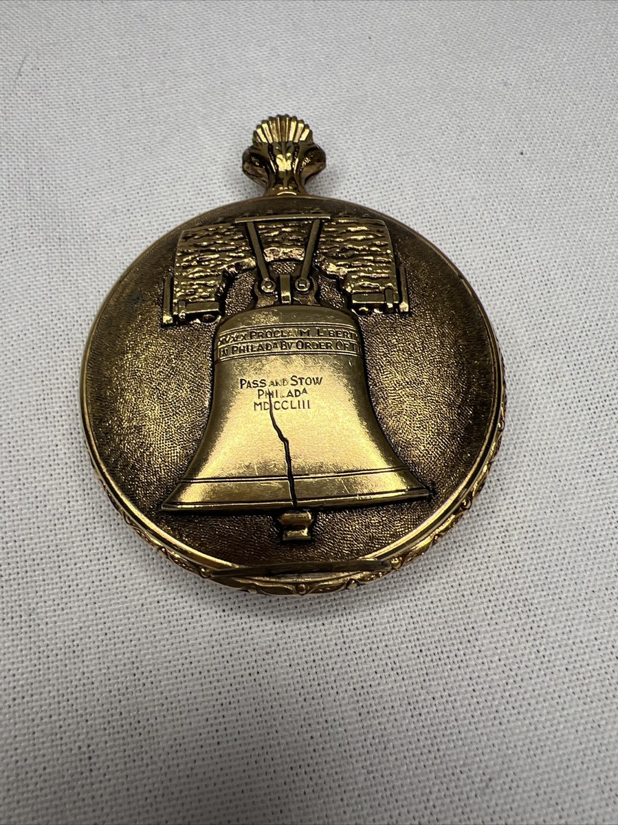 クイーンマザー 記念切手 MAJESTI Quartz Pocket Watch Gold Layered E. Pluribus Unum
