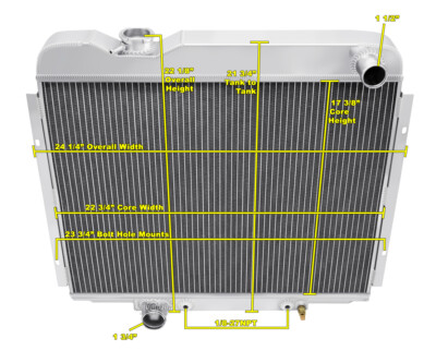 Super Champion 4 Row All Aluminum Radiator for 1966 Ford Fairlane V8 Engine