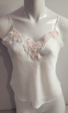 Vtg 90's Victoria's Secret 100 Silk Lace Trim Gold Label Camisole Top Size S