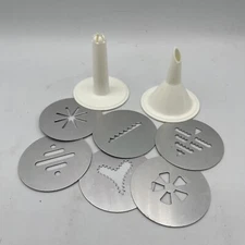 Proctor-Silex SUPER SHOOTER Plus Cookie Press Lot of 2 FILLER TIP & 6 DISCS ONLY