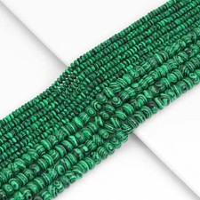 Rondelle Smooth Malachite Jasper Beads, Sku U1950