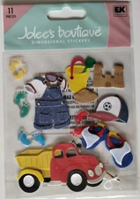 RARE Jolees Boutique Toddler Boy Scrapbooking Stickers Toys Clothes SPJB280