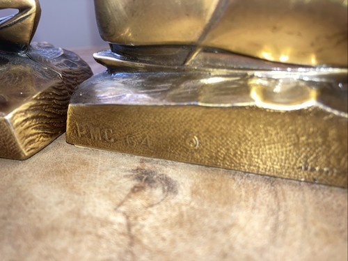 VTG Brass PM CRAFTSMAN Sailboat Bookends, Navy Nautical Sailing, Handcrafted USA - Picture 7 of 8