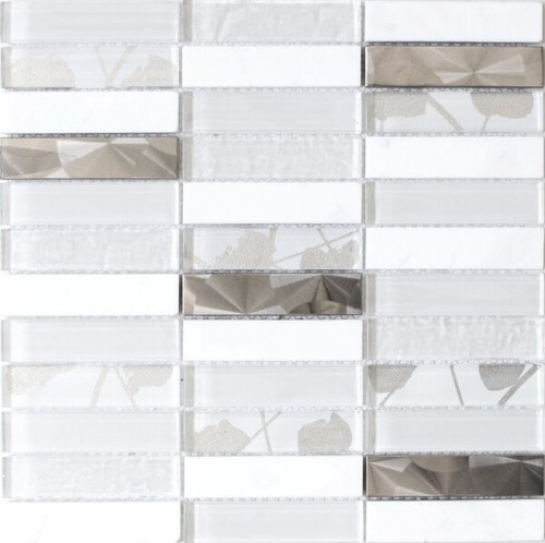 Carreaux de Mosaique Translucide Céramique Gris Brick Pâte Verre