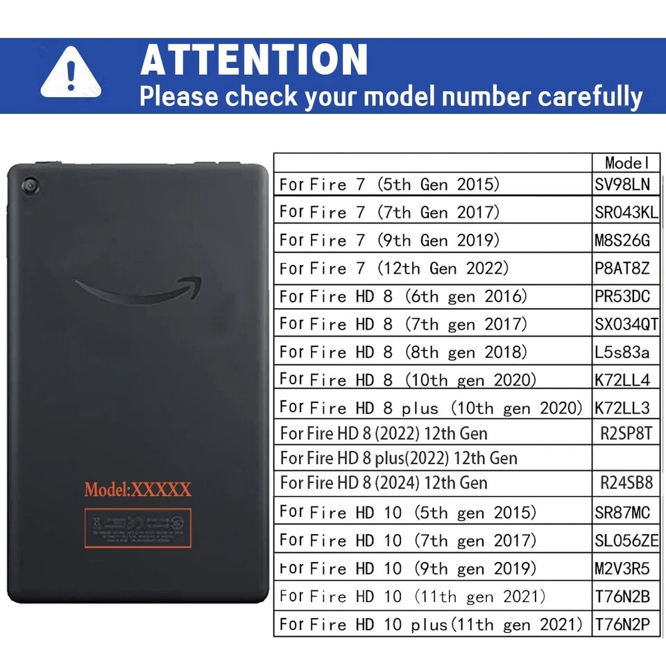 Hülle für Amazon Fire 7 (12. Gen 2022) Leder Flip Ständer Slim Book Smart Cover - Bild 2 von 4