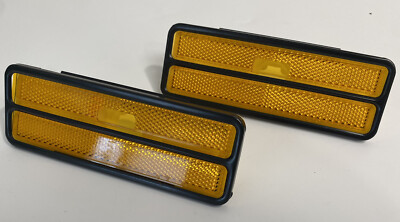 1978-1981 Camaro Front Side Marker Lamps Lens & Bezels Pair