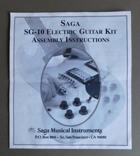 SAGA SG-10 Electric Guitar Kit Assembly Instructions  - 2009 guide - Afbeelding 1 van 4