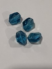 Swarovski Crystal Cosmic Cut 12x10mm Beads Blue Zircon 4 Pieces