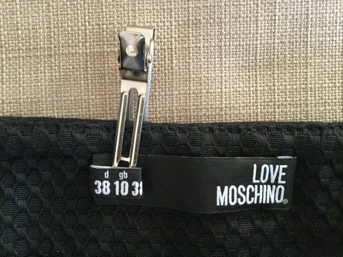 MOSCHINO BLACK COTTON SKIRT - SIZE 42 IT 10 UK SMALL - Picture 4 of 11