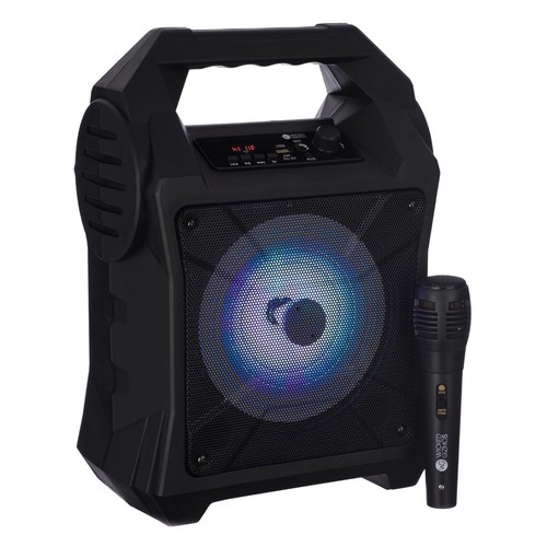 Máquina de Karaoke Bluetooth Portátil Luces de Fiesta Micrófanos Luz LED Altavoz Canciones MP3 - Imagen 9 de 12