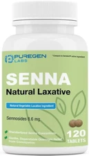 Puregen Senna Natural Vegetable Laxative Tablets Constipation Relief 120 Count