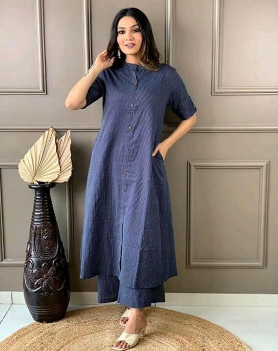 New Indian Fancy Women's Coft Cottan Lining Design Straight Kurta Girls  Women