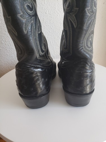 Bottes flamme homme Nocona Western Cowboy Rancho en cuir noir point flamme 7-1/2 EE - Photo 4/12